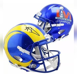 Fanatics Aaron Donald Autographed Riddell L.A. Rams Super Bowl Champion Helmet!!